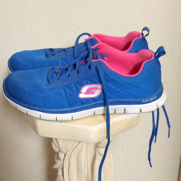 skechers blue memory foam